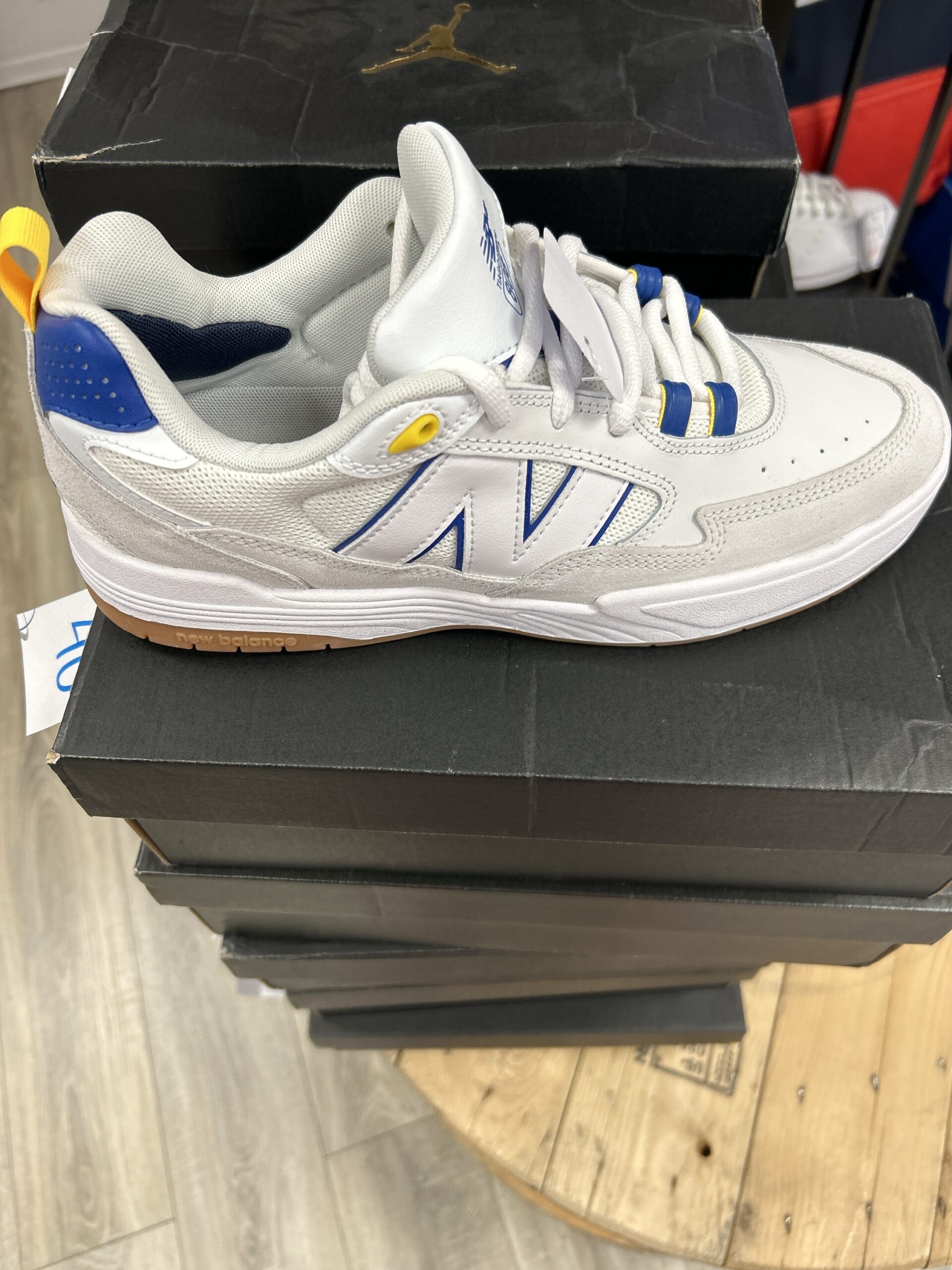 New Balance Blanche Bleu Jaune Pointure 44,5