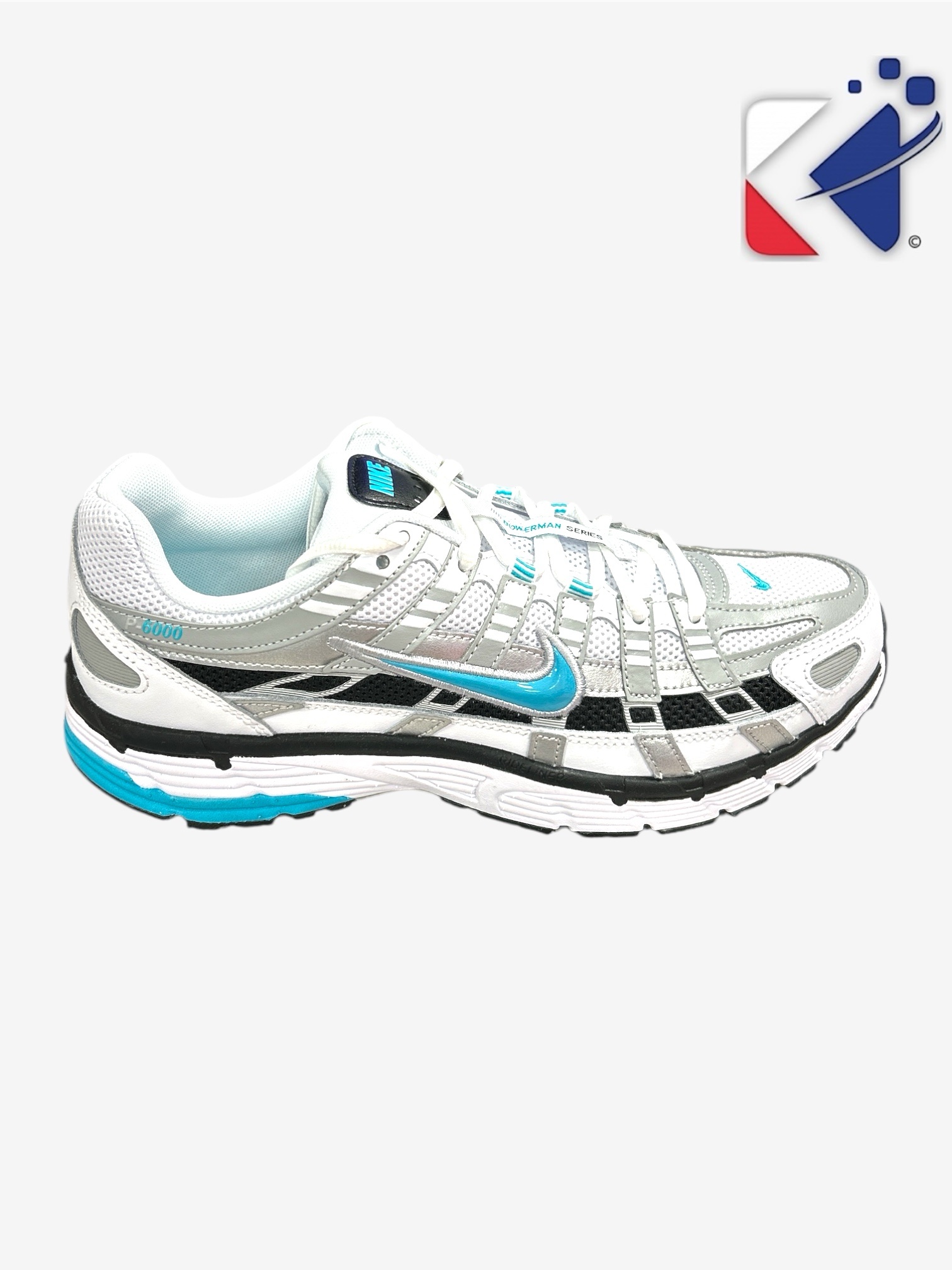 Nike  P-6000 blanc/gris/turquoise - Pointure 42,5